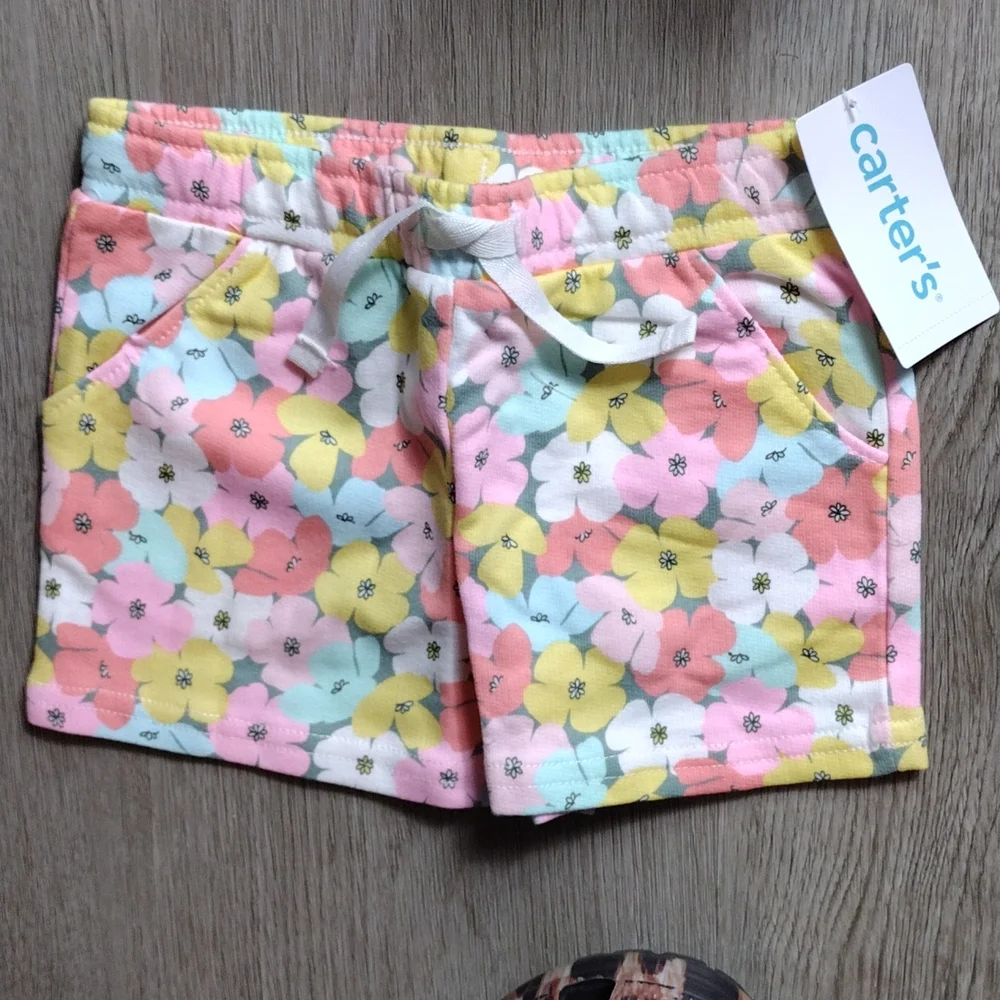 Carter's Toddler Girl Flower Short Set Sz 2T - Picture 2 of 3